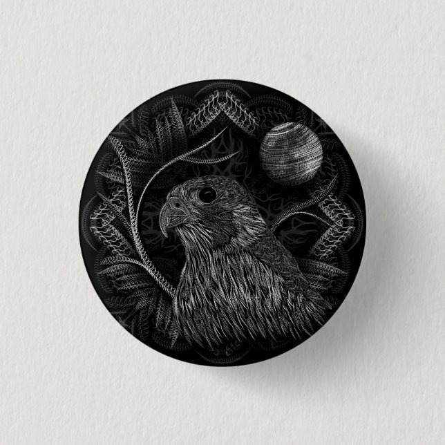Badge Rond 2,50 Cm Pleine lune de faucon (Devant)