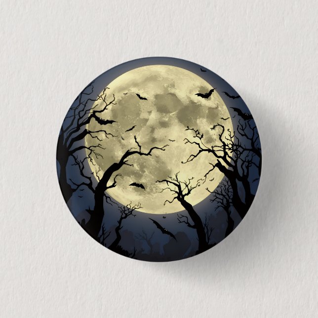 Badge Rond 2,50 Cm Pleine lune éffrayante (Devant)