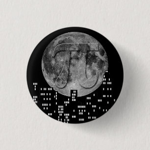 Badge Rond 2,50 Cm Pleine lune Pi Dans Le Ciel