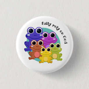 Badge Rond 2,50 Cm PLEINEMENT COMPTER SUR DIEU Christian