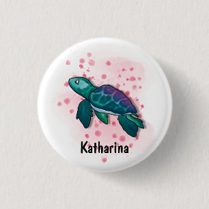 Badge Rond 2,50 Cm Plongez dans la magie de l'océan avec des tortues 