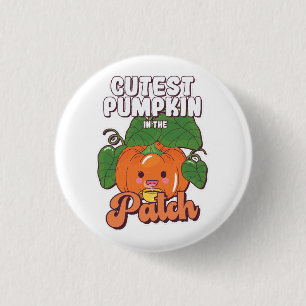 Badge Rond 2,50 Cm plus mignon citrouille du jardin
