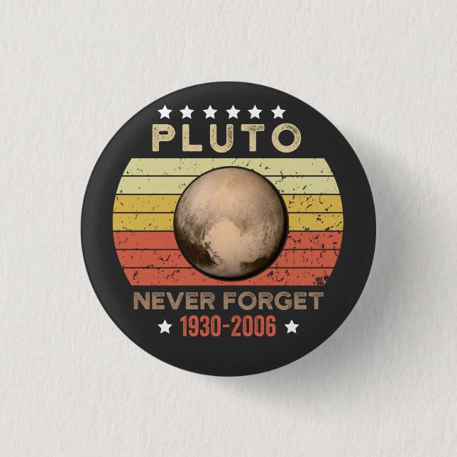 Badge Rond 2,50 Cm Pluto n'oublie jamais 1930-2006 (Devant)