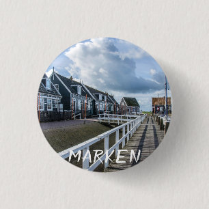Badge Rond 2,50 Cm Poche en bois à Marken, Pays-Bas