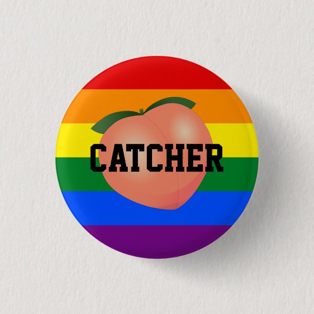 Badge Rond 2,50 Cm Pocher Emoji Gay en bas (Devant)