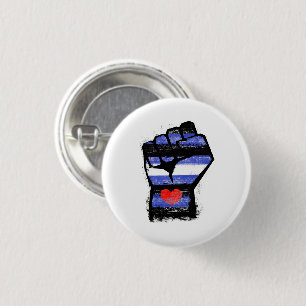 Badge Rond 2,50 Cm Poing Fierté en cuir