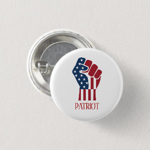 Badge Rond 2,50 Cm Poing Serré Patriotique