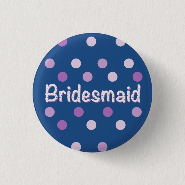 Badge Rond 2,50 Cm Point Polka violet de la serveuse (Devant)