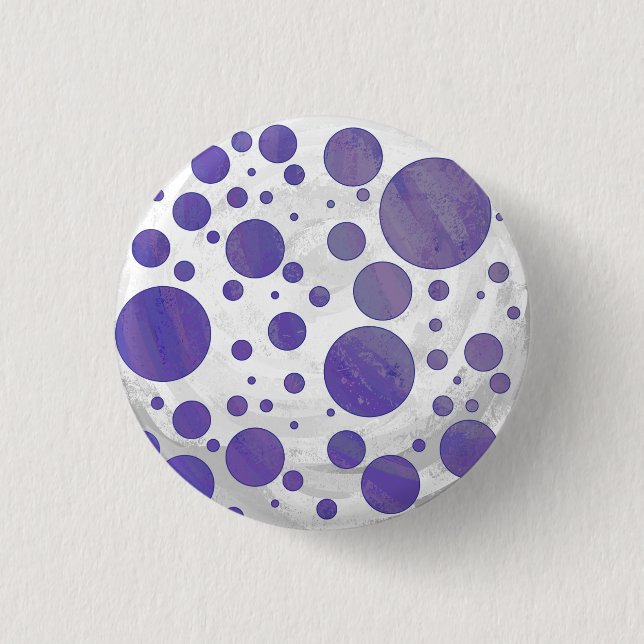 Badge Rond 2,50 Cm Pointe Polka Smear Blueberry (Devant)