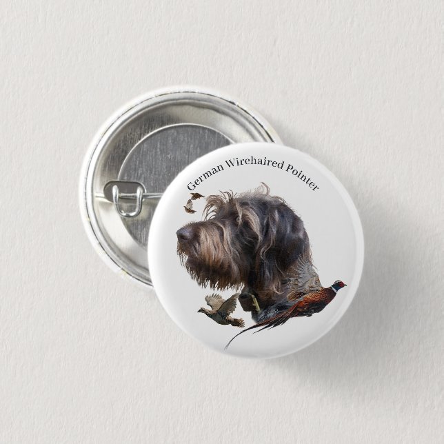 Badge Rond 2,50 Cm Pointer à poil dur allemand (Devant & derrière)