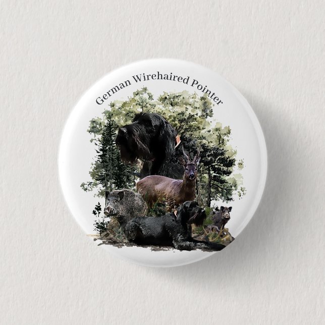 Badge Rond 2,50 Cm Pointer à poil dur allemand (Devant)