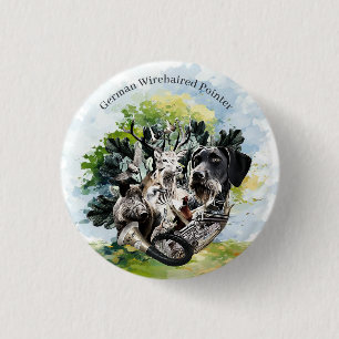 Badge Rond 2,50 Cm Pointeur À poils durs allemand