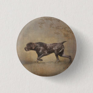 Badge Rond 2,50 Cm Pointeur court allemand Poster Tapisserie Acryliqu