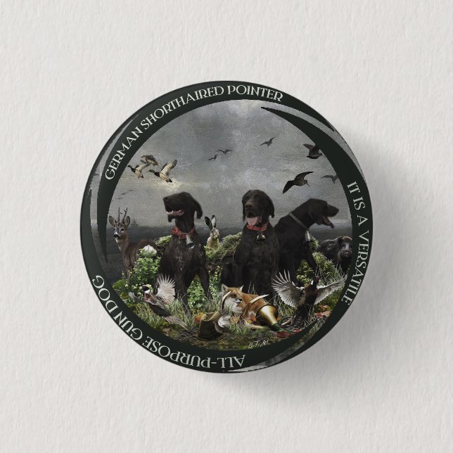 Badge Rond 2,50 Cm Pointeurs allemands à poils courts (Devant)