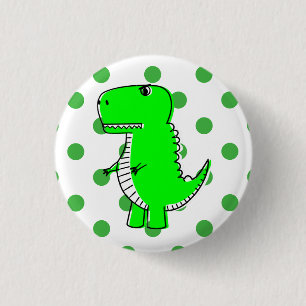 Badge Rond 2,50 Cm Pois verts Dinosaures verts
