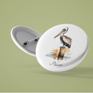 Badge Rond 2,50 Cm Poise du Pélican