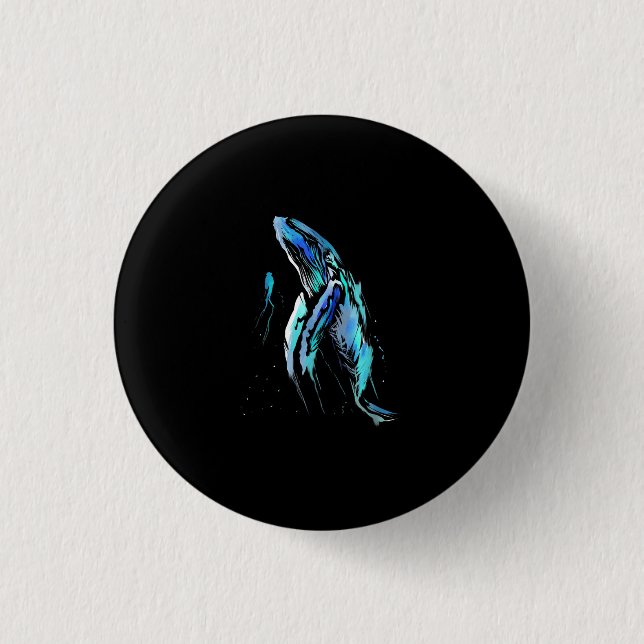 Badge Rond 2,50 Cm Poison de Whale Swimming Diving (Devant)