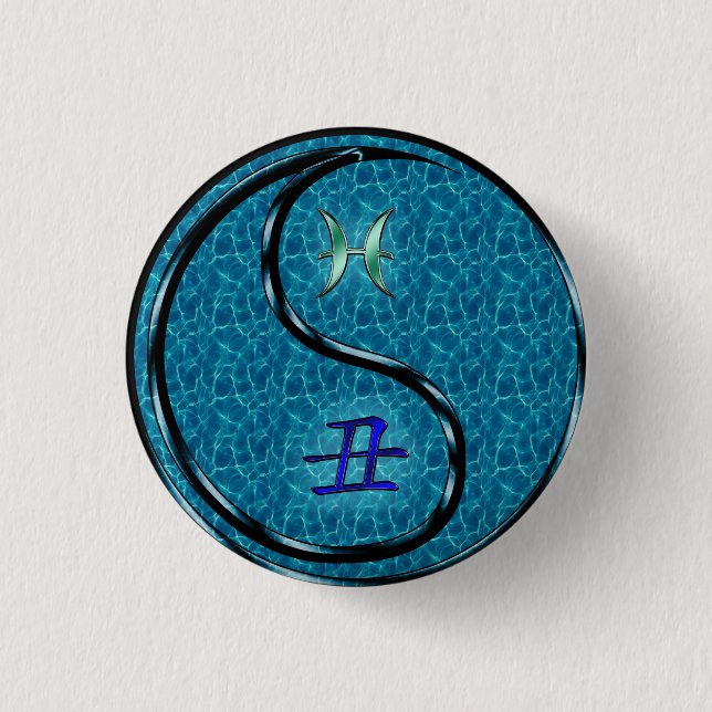 Badge Rond 2,50 Cm Poissons & Bœuf d'eau (Devant)