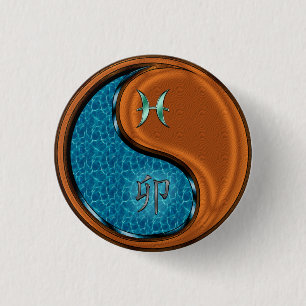 Badge Rond 2,50 Cm Poissons & Lapin de Bois