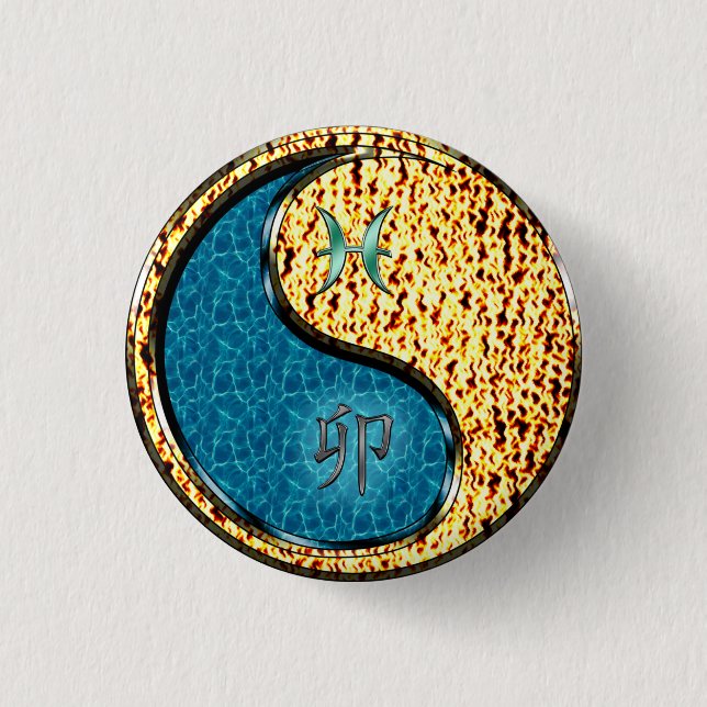 Badge Rond 2,50 Cm Poissons & Lapin de Feu (Devant)