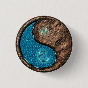 Badge Rond 2,50 Cm Poissons & Serpent de terre