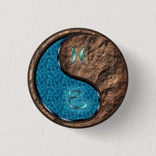 Badge Rond 2,50 Cm Poissons & Serpent de terre (Devant)