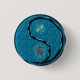 Badge Rond 2,50 Cm Poissons & Tigre d'eau