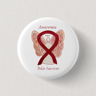 Badge Rond 2,50 Cm Polio Survivante Angel Sensibilisation Écorces à r