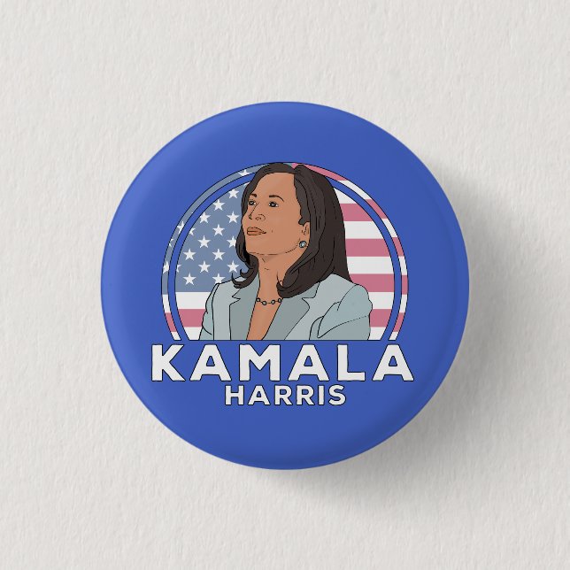 Badge Rond 2,50 Cm Politique Kamala Harris (Devant)