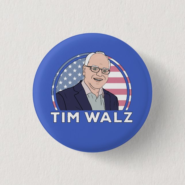 Badge Rond 2,50 Cm Politique Tim Walz (Devant)