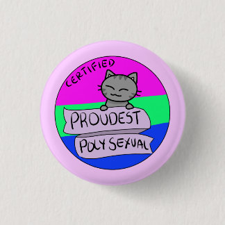Badge Rond 2,50 Cm Polysexual le plus fier
