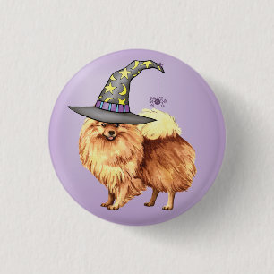Badge Rond 2,50 Cm Pomeranian Witch