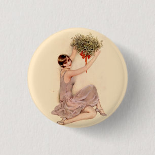 Badge Rond 2,50 Cm Pommeau avec tristletoe