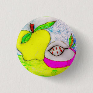 Badge Rond 2,50 Cm Pommes d'art pop