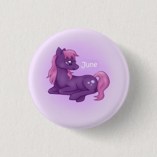 Badge Rond 2,50 Cm Poney de pierre porte-bonheur juin/Alexandrite