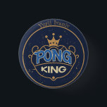 Badge Rond 2,50 Cm Pong King bleu<br><div class="desc">Pong personnalisées King Blue Ping Pong</div>