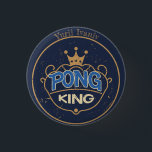 Badge Rond 2,50 Cm Pong King bleu<br><div class="desc">Pong personnalisées King Blue Ping Pong</div>