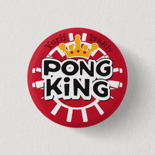 Badge Rond 2,50 Cm Pong King Red