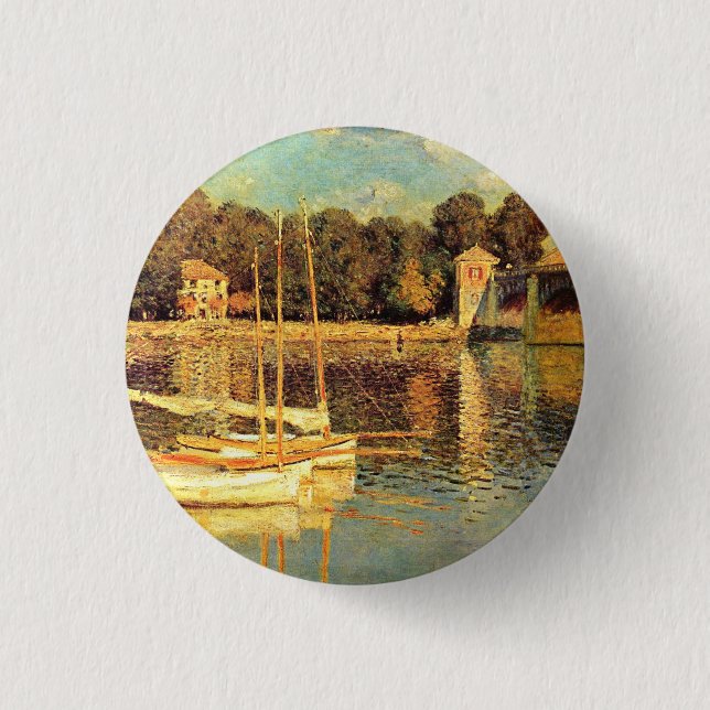 Badge Rond 2,50 Cm Pont d'Argenteuil Claude Monet (Devant)