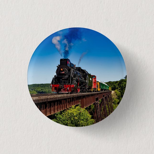 Badge Rond 2,50 Cm Pont ferroviaire vintage (Devant)