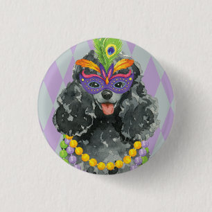 Badge Rond 2,50 Cm Poodle de Jouet Mardi Gras