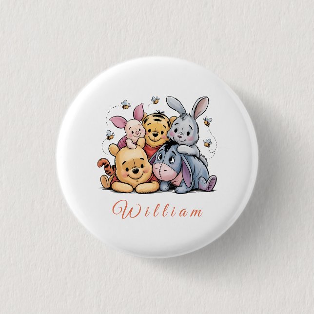 Badge Rond 2,50 Cm Pooh & ses amis Pastel (Devant)