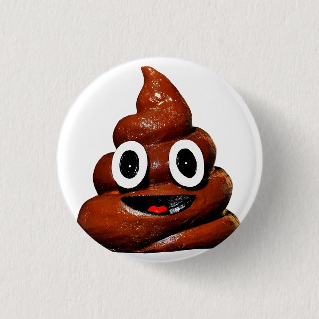 Badge Rond 2,50 Cm Poop, emoji, button 💩 (Devant)