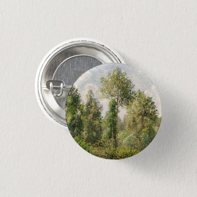 Badge Rond 2,50 Cm Poplars, Éragny Camille Pissarro (Devant & derrière)