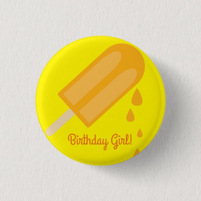 Badge Rond 2,50 Cm Popsicle mignonne Été 1er Anniversaire Thème de fê (Devant)