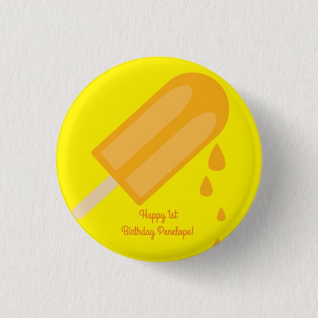 Badge Rond 2,50 Cm Popsicle mignonne Été 1er Anniversaire Thème de fê (Devant)