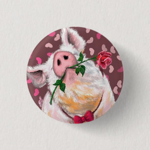 Badge Rond 2,50 Cm Porc de gentillesse - Romantique