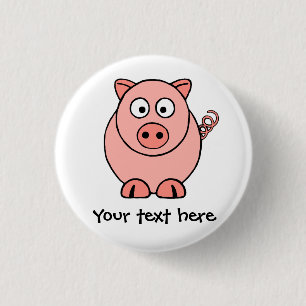 Badge Rond 2,50 Cm Porc rose