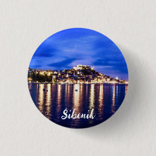 Badge Rond 2,50 Cm Port éclairé en Sibenik, Croatie
