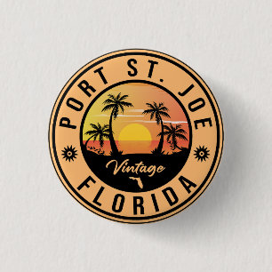 Badge Rond 2,50 Cm Port St Joe Floride Retro Sunset Souvenir